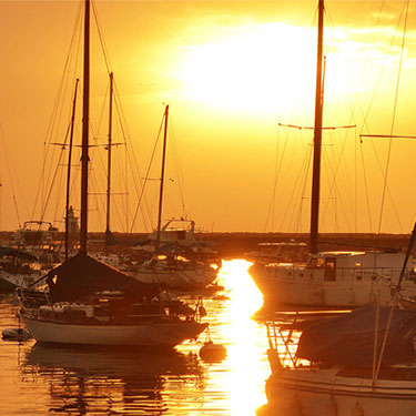 יאכטות בשקיעה